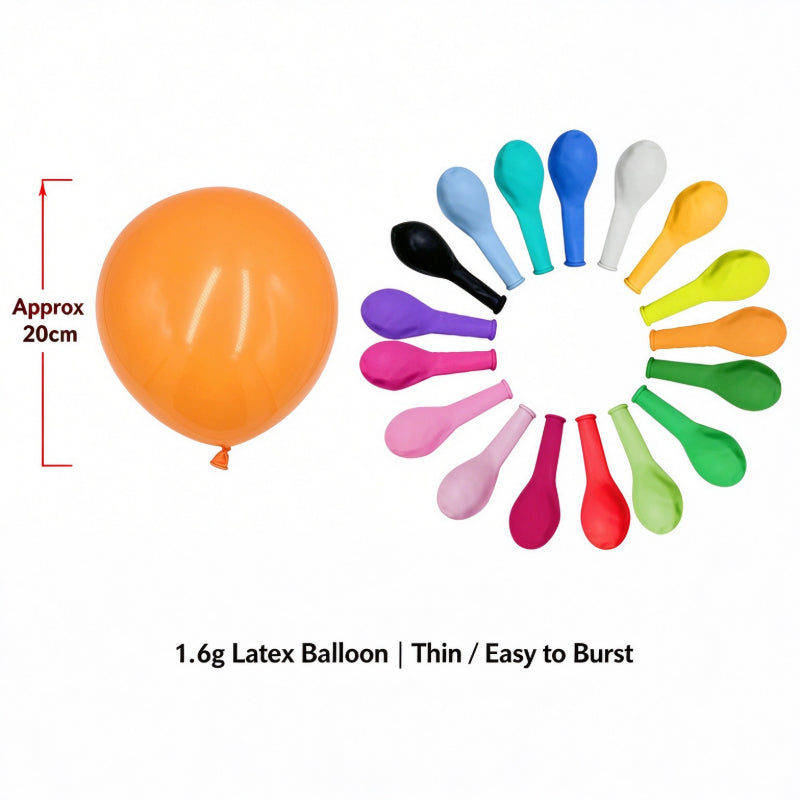 Printed latex balloon 10-inch matte 1.6g with color wheel