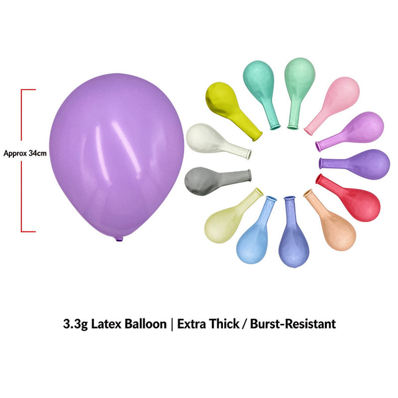 Printed latex balloon 12-inch macaron 3.2g extra thick pastel