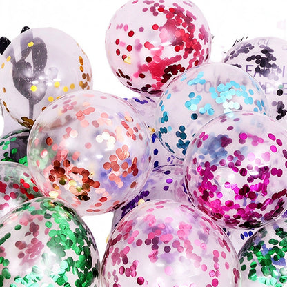 Printed latex balloon 12-inch clear sphere with colorful confetti