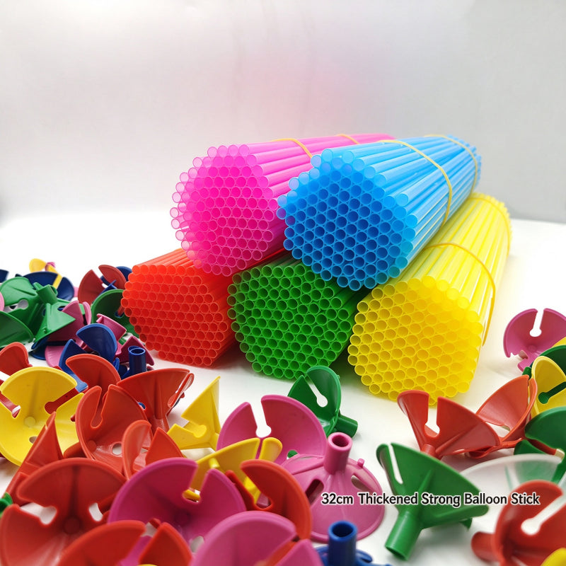 Printed latex balloon 32cm reinforced heavy-duty plastic stick cup