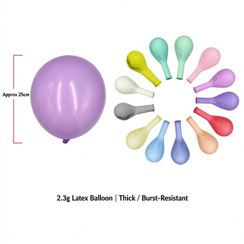 Printed latex balloon 10-inch macaron 2.3g thickened pastel hues