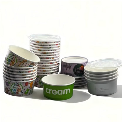Food Grade Round Paper Bowls - Wholesale & Custom Logo Kraft Bowls for Takeaway