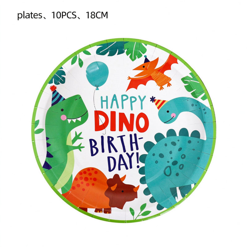Dinosaur party tableware 7-inch printed dessert paper plate