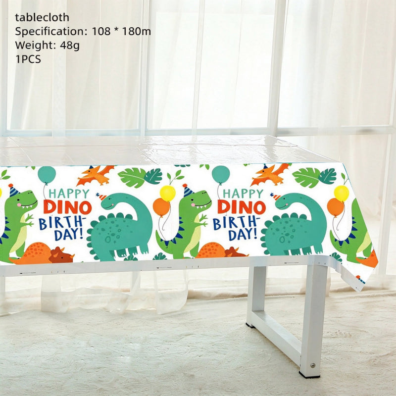 Dinosaur party tableware rectangular cartoon plastic tablecloth display