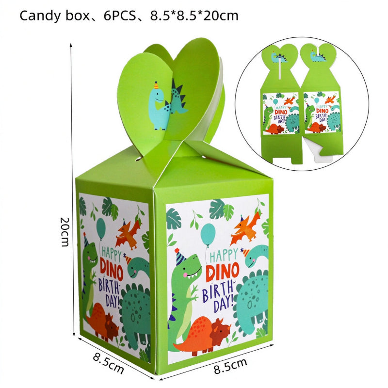 Dinosaur party tableware gable candy treat favor boxes