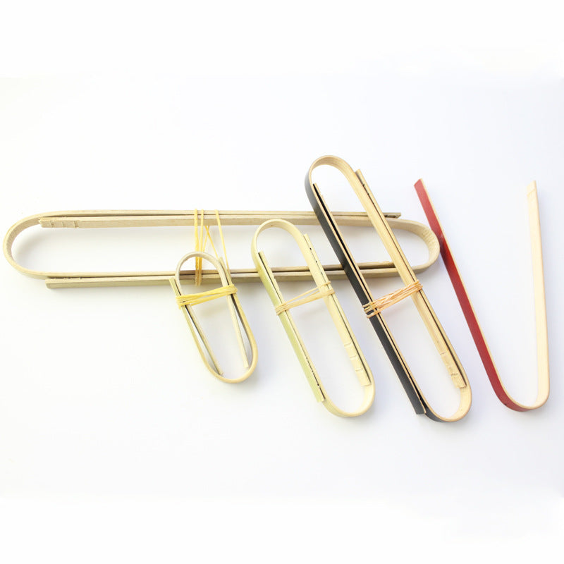 Bamboo food tong six graduated sizes standing size comparison