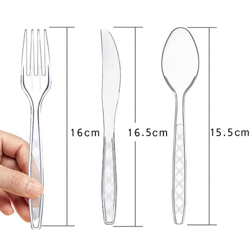 Gold Silver White & Rainbow Disposable Forks Knives Spoons – Party Cutlery Set