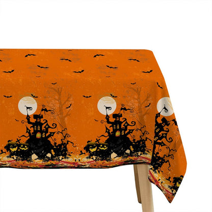 Custom Halloween Plastic Tablecloth – Waterproof & Oil-Proof Disposable Table Cover for Party