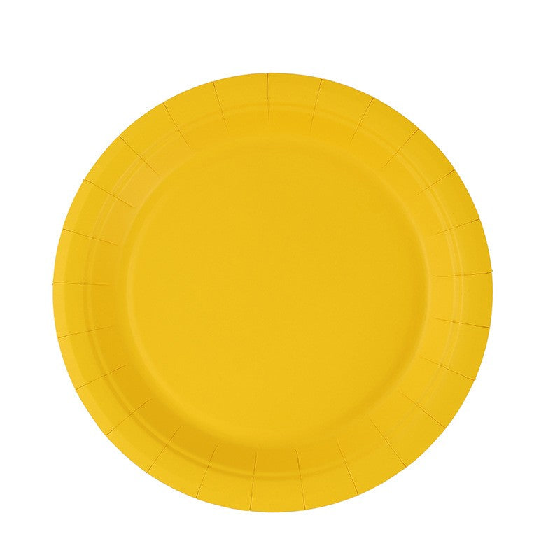 Custom Gold Foil Paper Plates - Heavy Duty 300g Disposable Laser Round Plates for Events