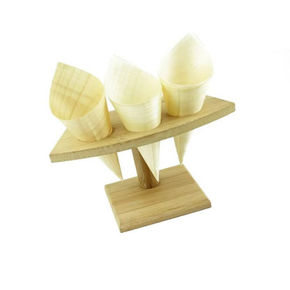 Artisanal Pine Wood Tasting Cones - For Ice Cream, Appetizers & Gourmet Sampling