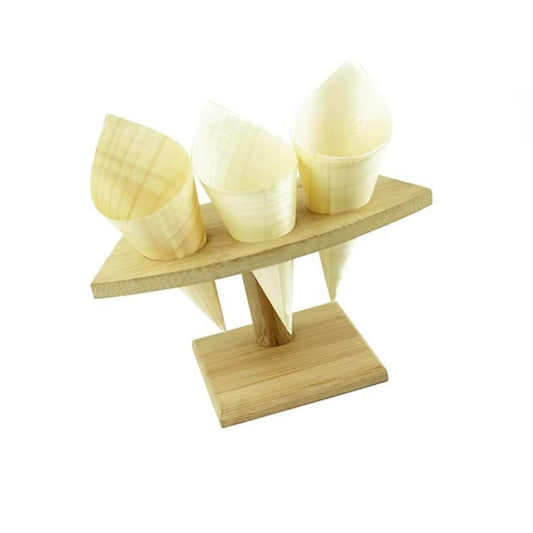 Artisanal Pine Wood Tasting Cones - For Ice Cream, Appetizers & Gourmet Sampling
