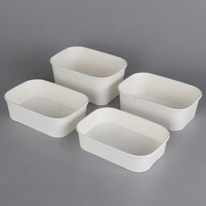 Square Kraft Paper Food Bowls - Leak-Resistant Disposable Containers for Takeout