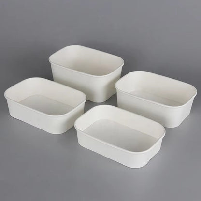 Square Kraft Paper Food Bowls - Leak-Resistant Disposable Containers for Takeout