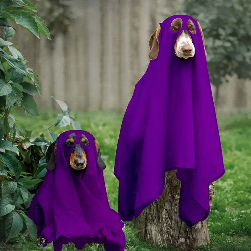 👻 Pet Ghost Costume Cloak | Halloween Dog Cape | Small/Medium Dog Cosplay