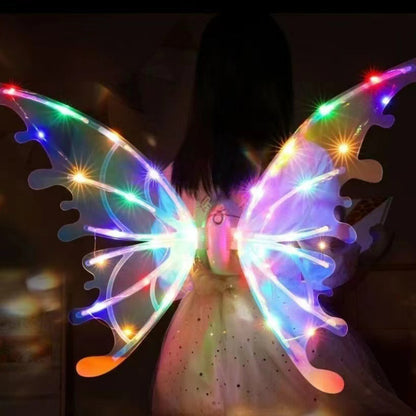 Electric LED fairy wings large multicolor RGB lights in dark