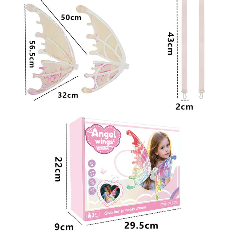 Electric LED fairy wings package box and dimension specs