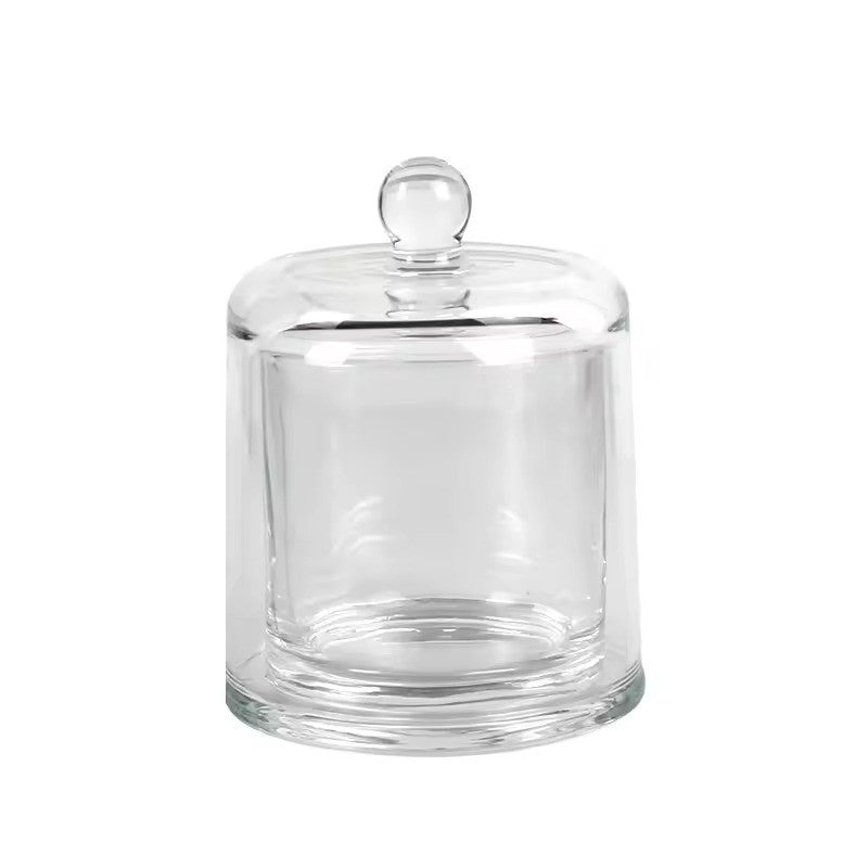 Luxury Empty Clear Glass Transparent Bell Shape Desktop Candle Holder Scented Candle Jar With Cover for Decoration DIY Candle (120ml-730ml)