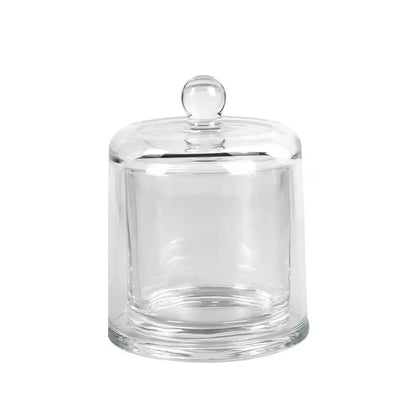Luxury Empty Clear Glass Transparent Bell Shape Desktop Candle Holder Scented Candle Jar With Cover for Decoration DIY Candle (120ml-730ml)