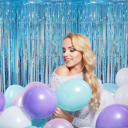 Shiny Tinsel Rain Curtain – Holographic Fringe Door Curtain for Birthday, Wedding & Outdoor Backdrop Decor