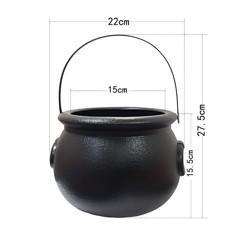 Witch Cauldron Candy Bucket | Halloween Trick-or-Treat Pail | Plastic Party Decoration