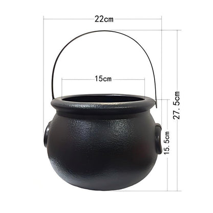 Witch Cauldron Candy Bucket | Halloween Trick-or-Treat Pail | Plastic Party Decoration