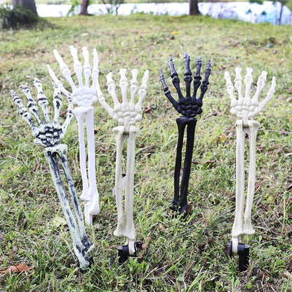 Halloween Skeleton Hands Prop | Plastic Bone Hands for Yard & Haunted House | Pair (Left+Right)