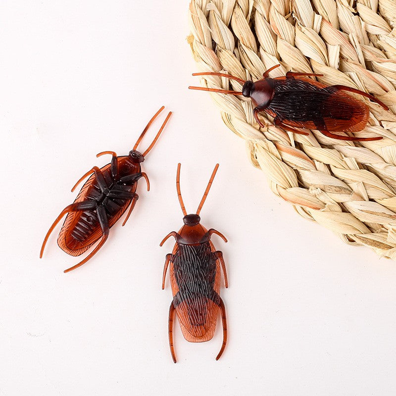 Realistic Fake Cockroach & Bug Prank Toys | Soft Plastic Halloween Gag Props