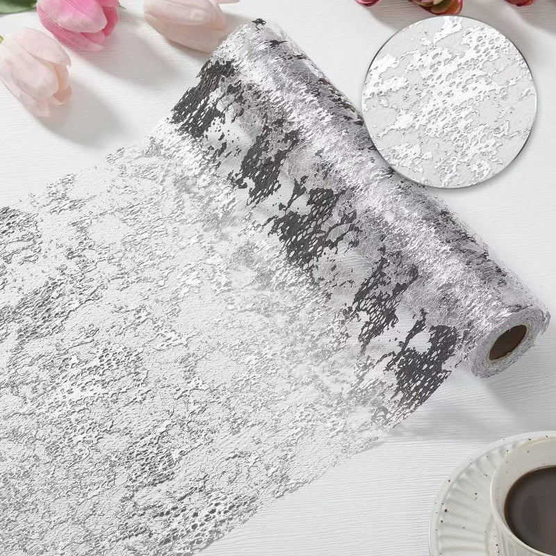 Gold Foil Mesh Table Runner – Disposable Tablecloth for Christmas, Wedding, Party & Halloween Decor (Gold/Silver/Black Gold/Rose Gold, 28cm x 2.75m/5m/10m/15m/20m/30m)