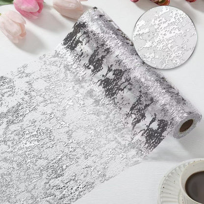Gold Foil Mesh Table Runner – Disposable Tablecloth for Christmas, Wedding, Party & Halloween Decor (Gold/Silver/Black Gold/Rose Gold, 28cm x 2.75m/5m/10m/15m/20m/30m)