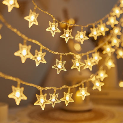 LED Christmas Light Set – Snowflake, Reindeer, Christmas Tree & Star Shapes for Outdoor Camping, Garden & Holiday Ambiance Decoration