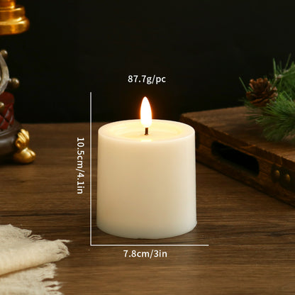 Flat top LED pillar candle 7.5x10.5 cm single pillar in natural white