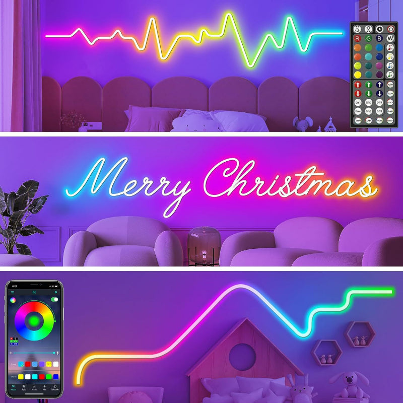 LED neon rope light spool roll with smart remote control