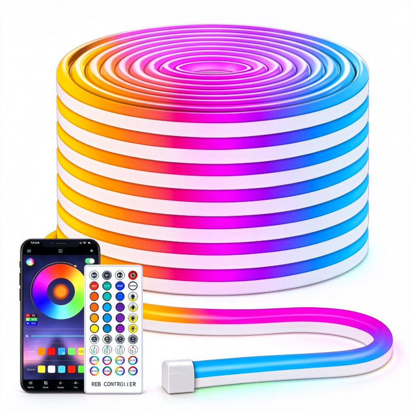 LED neon rope light wall mounted glowing DIY shaped figures