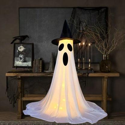 Halloween Inflatable Ghost Decoration | Outdoor Yard Standing Ghost | 120-165cm (Water Column/Tripod, Balloon/Plastic Head, Battery Box/Remote Control, 16+ Facial Expressions)