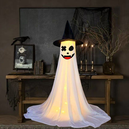 Halloween Inflatable Ghost Decoration | Outdoor Yard Standing Ghost | 120-165cm (Water Column/Tripod, Balloon/Plastic Head, Battery Box/Remote Control, 16+ Facial Expressions)