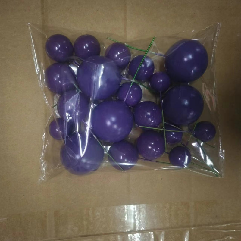 Foam ball cake topper dark purple finish sphere picks with insertion wire