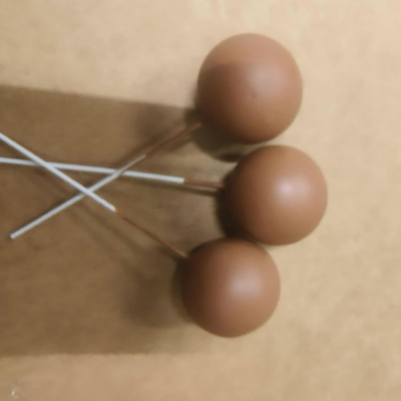 Foam ball cake topper caramel finish sphere picks with insertion wire