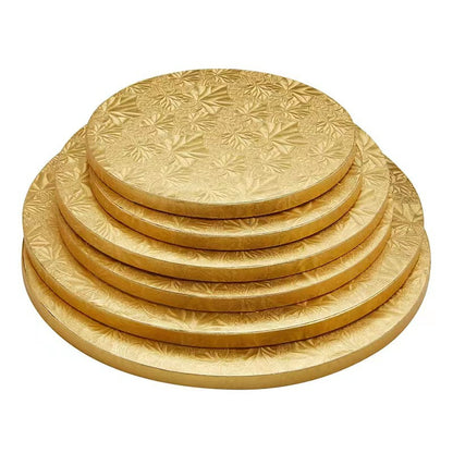 Round cake drum - Tiered multi-size gold stack display