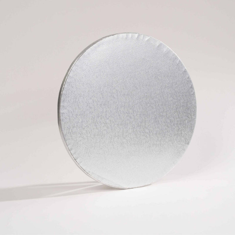 Round cake drum - Embossed silver foil finish