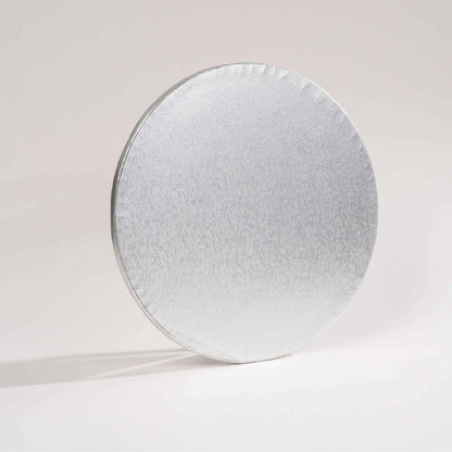 Round cake drum - Embossed silver foil finish