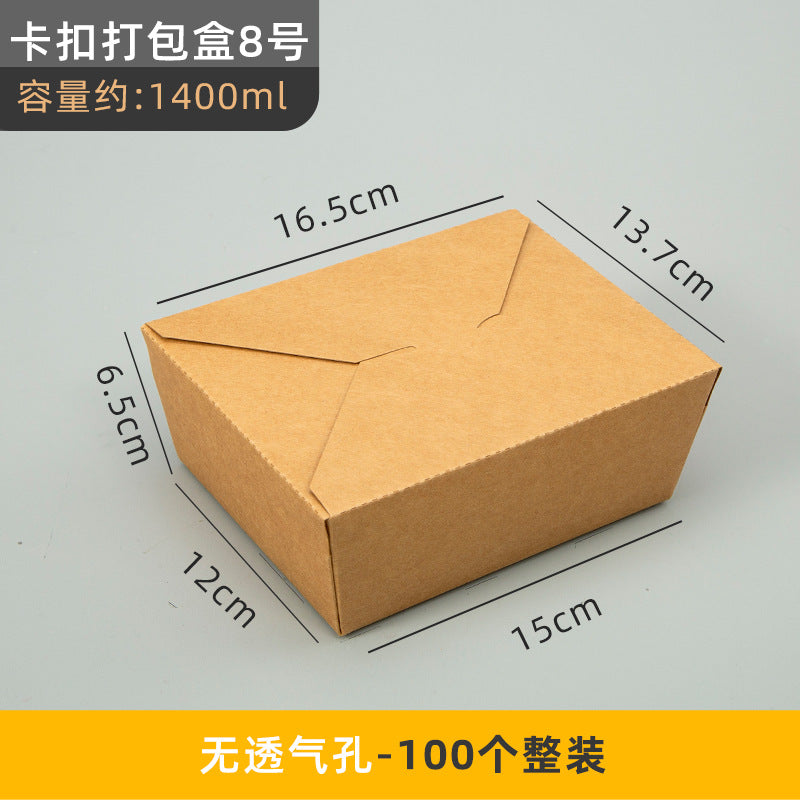 Fold-top food box #8 1400ml solid non-vented lid