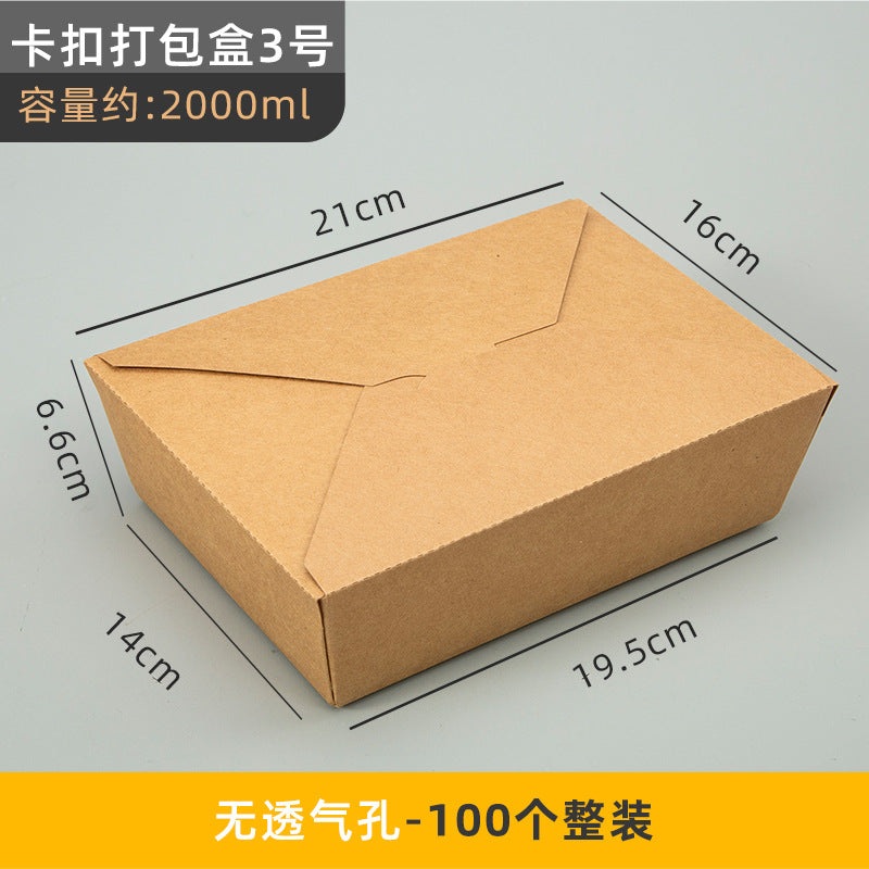 Fold-top food box #3 2000ml solid non-vented lid