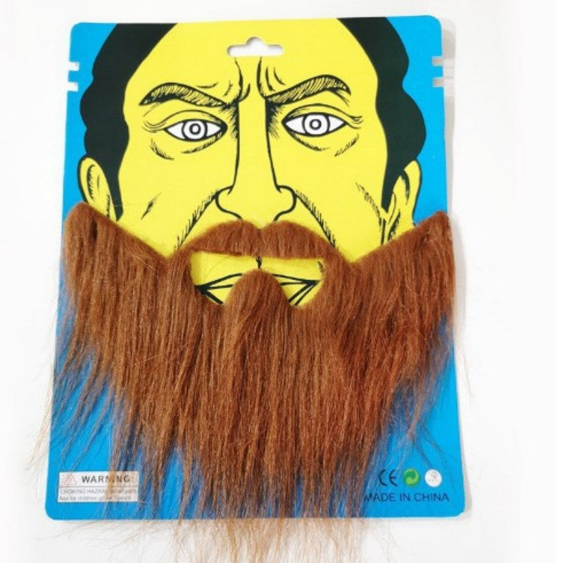 Halloween Fake Mustache & Beard Set – Costume Facial Hair for Adults, Funny Photo Booth Prop, Masquerade Party Supplies