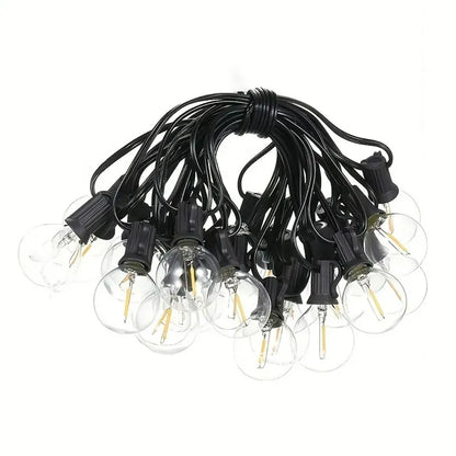 G40 Outdoor Fairy Lights 25 Bulbs, Waterproof LED String Lights for Christmas Halloween Party Camping Decor, EU/US Plug