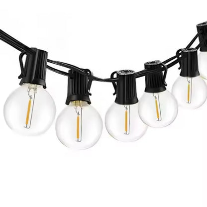 G40 Outdoor Fairy Lights 25 Bulbs, Waterproof LED String Lights for Christmas Halloween Party Camping Decor, EU/US Plug