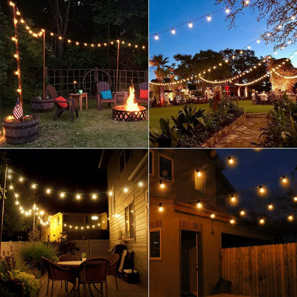 G40 Outdoor Fairy Lights 25 Bulbs, Waterproof LED String Lights for Christmas Halloween Party Camping Decor, EU/US Plug