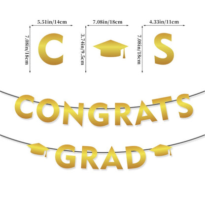 Graduation Party Banner & Garland | Mortarboard & Alphabet Bunting | Bulk Custom