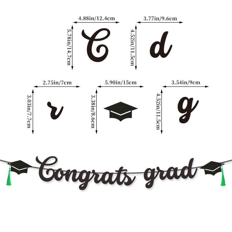 Graduation Party Banner & Garland | Mortarboard & Alphabet Bunting | Bulk Custom