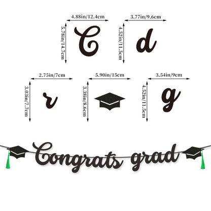 Graduation Party Banner & Garland | Mortarboard & Alphabet Bunting | Bulk Custom