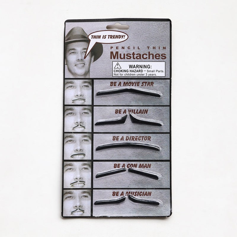 Halloween Fake Mustache & Beard Set – Costume Facial Hair for Adults, Funny Photo Booth Prop, Masquerade Party Supplies